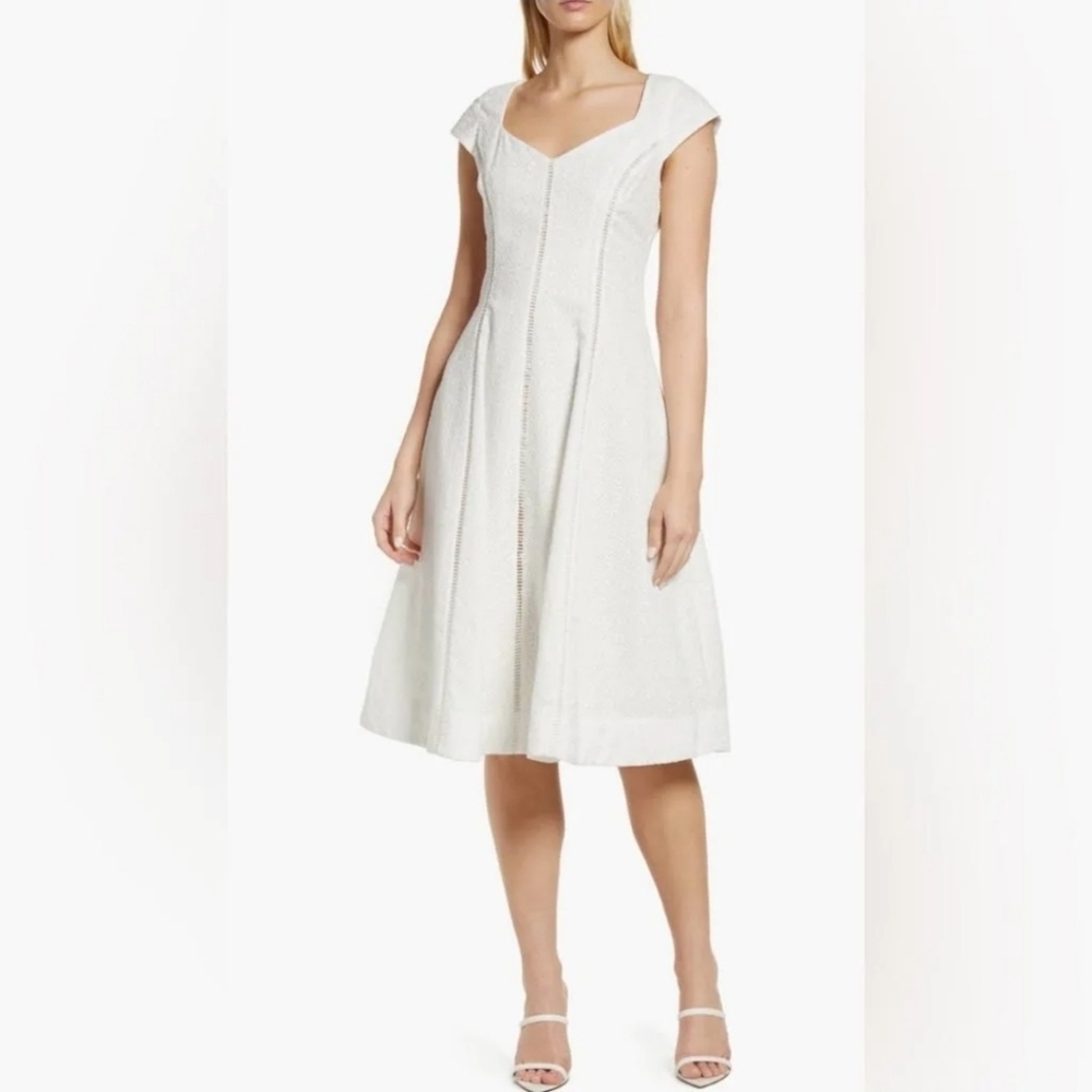 Rachel Parcell Embroidered Cotton Fit and Flare Dress